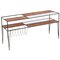 Modernist Magazine Rack or Side Coffee Table in Metal, Wood and Glass, US, 1950s 1