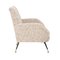 Mid-Century Grey Velvet & Brass Armchair in the Style of Marco Zanuso, Italy, 1950, Image 2