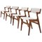 Teak & Bouclé Wool Dining Chairs, Denmark, 1960, Set of 4 1