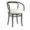 Black Viennese Chair with White Fur Seat from Thonet 1