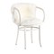 Chaise Viennoise Blanche avec Fourrure Blanche de Thonet 1