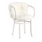 White Viennese Chair with White Fur from Thonet 1