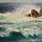 Marine Painting, Waves and Rock Painting, 20th-Century 4