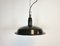 Lámpara colgante industrial esmaltada en gris oscuro, años 50, Imagen 1