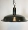 Lámpara colgante industrial esmaltada en gris oscuro, años 50, Imagen 2