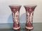 Grands Vases Cornet Vintage Rouges de Royal Delft, Set de 2 1