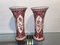 Large Vintage Red Cornet Vases from Royal Delft, Set of 2 6