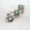 Vintage Sterling Silver & Turquoise Cabochons Brooch, 1960s 5