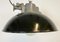 Lámpara colgante industrial de esmalte negro y hierro fundido, años 60, Imagen 7