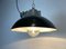 Lámpara colgante industrial de esmalte negro y hierro fundido, años 60, Imagen 10