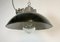 Lámpara colgante industrial de esmalte negro y hierro fundido, años 60, Imagen 8