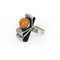 Vintage Silver Amber Ring, 1980s, Image 1