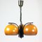 Pull Down Ceiling Lamp with Three Orange Bulbs from Elektrofém Isz, 1970s, Image 1