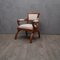 Italian Cherry Wood and White Velvet Armchair, 1930s, Image 1