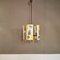 Mid-Century Yellow and White Curved Glass and Brass Ceiling Lamp 5