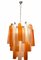 Große Murano Glasröhren Deckenlampe, 1970er 1