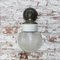 Mid-Century Industrial White Porcelain, Ribbed Glass & Brass Sconce 7