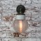 Mid-Century Industrial White Porcelain, Ribbed Glass & Brass Sconce 9