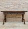 Early 20th Century Spanish Fold Out Console Table with Iron Stretcher & 3 Drawers 1