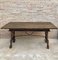 Early 20th Century Spanish Fold Out Console Table with Iron Stretcher & 3 Drawers 16
