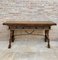 Early 20th Century Spanish Fold Out Console Table with Iron Stretcher & 3 Drawers 3