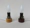 Kleine Minimalistische Tischlampen aus Holz mit Porzellanschirmen von Wallendorfer Porzellanmanufaktur, 1960er, 2er Set 21