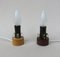 Small Minimalist Wooden Table Lamps with Porcelain Shades from Wallendorfer Porzellanmanufaktur, 1960s, Set of 2, Image 21