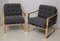 Italian Brass and Fabric Armchairs, 1950s, Set of 2, Image 8