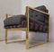 Italian Brass and Fabric Armchairs, 1950s, Set of 2 3