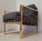 Italian Brass and Fabric Armchairs, 1950s, Set of 2, Image 3