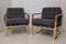 Italian Brass and Fabric Armchairs, 1950s, Set of 2, Image 7