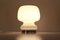 Weiße Opalglas Tischlampe, 1950er 2