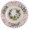 Herend Dinner Plate in Openwork Porcelain with Hand Painted Flowers 1