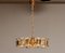 Gilded Chandelier with Ten Candlesticks and Five Screw Bulbs from Orrefors, 1970s 3