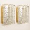 Structured Ice Glass and Brass Wall Sconces from Doria, 1970s, Set of 2 3
