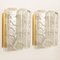 Structured Ice Glass and Brass Wall Sconces from Doria, 1970s, Set of 2, Image 3