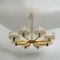 Large Brass Chandelier with Glass Shades from Doria, 1960s, Image 3