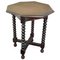 Antique Italian Octagonal Walnut Side Table or Stool with Bobbin Turned Legs, Image 1