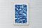 Capas de bucles en capas, monotipo en blanco y azul, formas orgánicas, 2021, Imagen 9