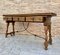 Early 20th Century Spanish Fold Out Console Table with Iron Stretcher & 3 Drawers, Image 8