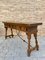 Early 20th Century Spanish Fold Out Console Table with Iron Stretcher & 3 Drawers 9
