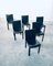 Italian Black Leather Dining Chairs from Arper, 1980s, Set of 6 16