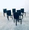 Italian Black Leather Dining Chairs from Arper, 1980s, Set of 6 17