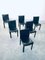 Italian Black Leather Dining Chairs from Arper, 1980s, Set of 6 12