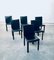 Italienische Esszimmerstühle aus Schwarzem Leder von Arper, 1980er, 6er Set 19