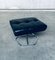 Mid-Century Modern Black Leather Ottoman, 1960s, Image 1