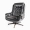 Black Leather Lounge Chair from PeeM, 1970s 3