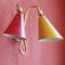 Wall Light with Twin Conical Shades, 1950s 8