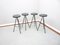 Leather & Metal Bar Stools, 1960s Set of 4 1