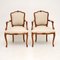 Vintage French Walnut Salon Side Chairs, Set of 2 2
